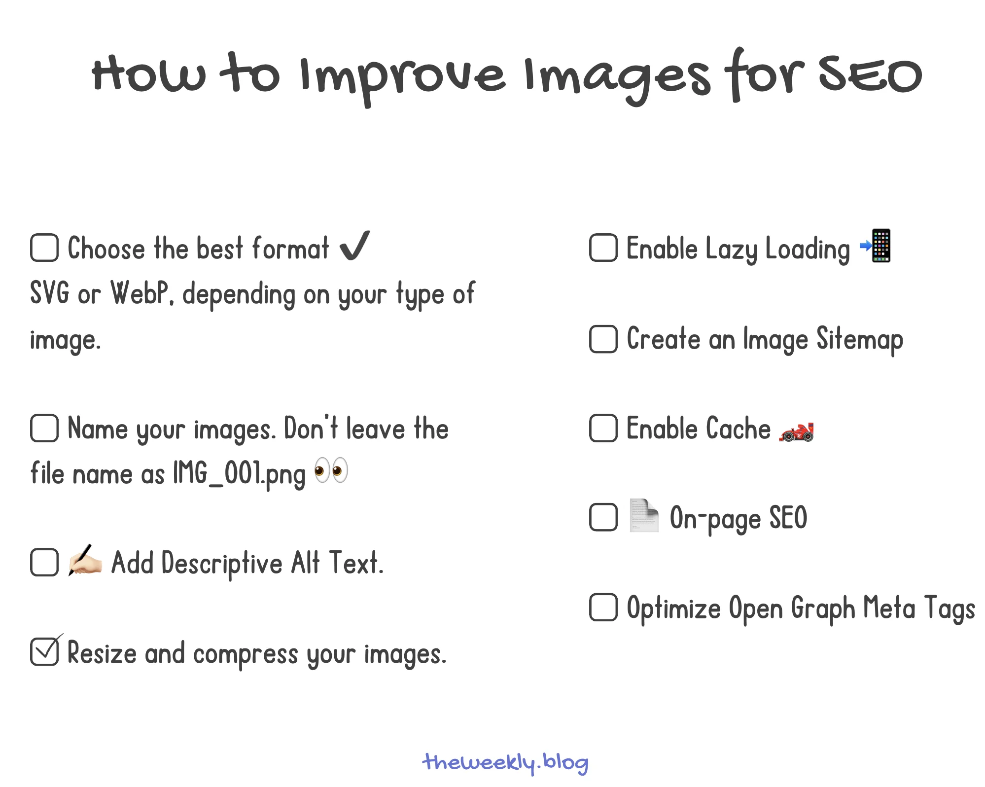 Checklist to Improve Your Images for SEO